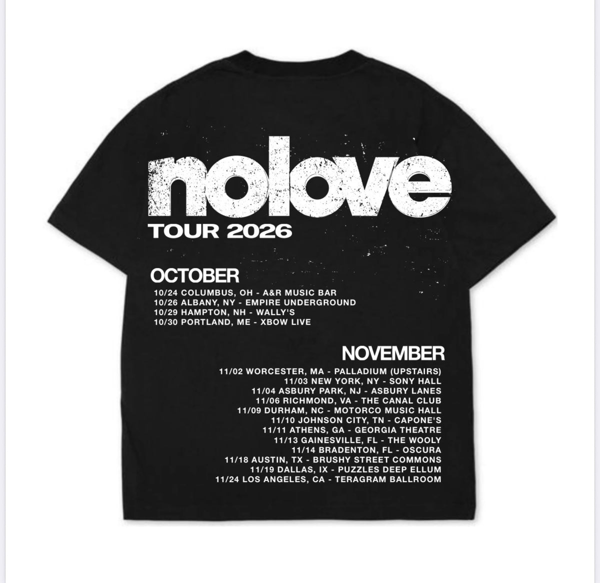 NO LOVE TOUR 2026 TEE